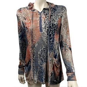 Palila San Francisco Mixed Print Hooded Top